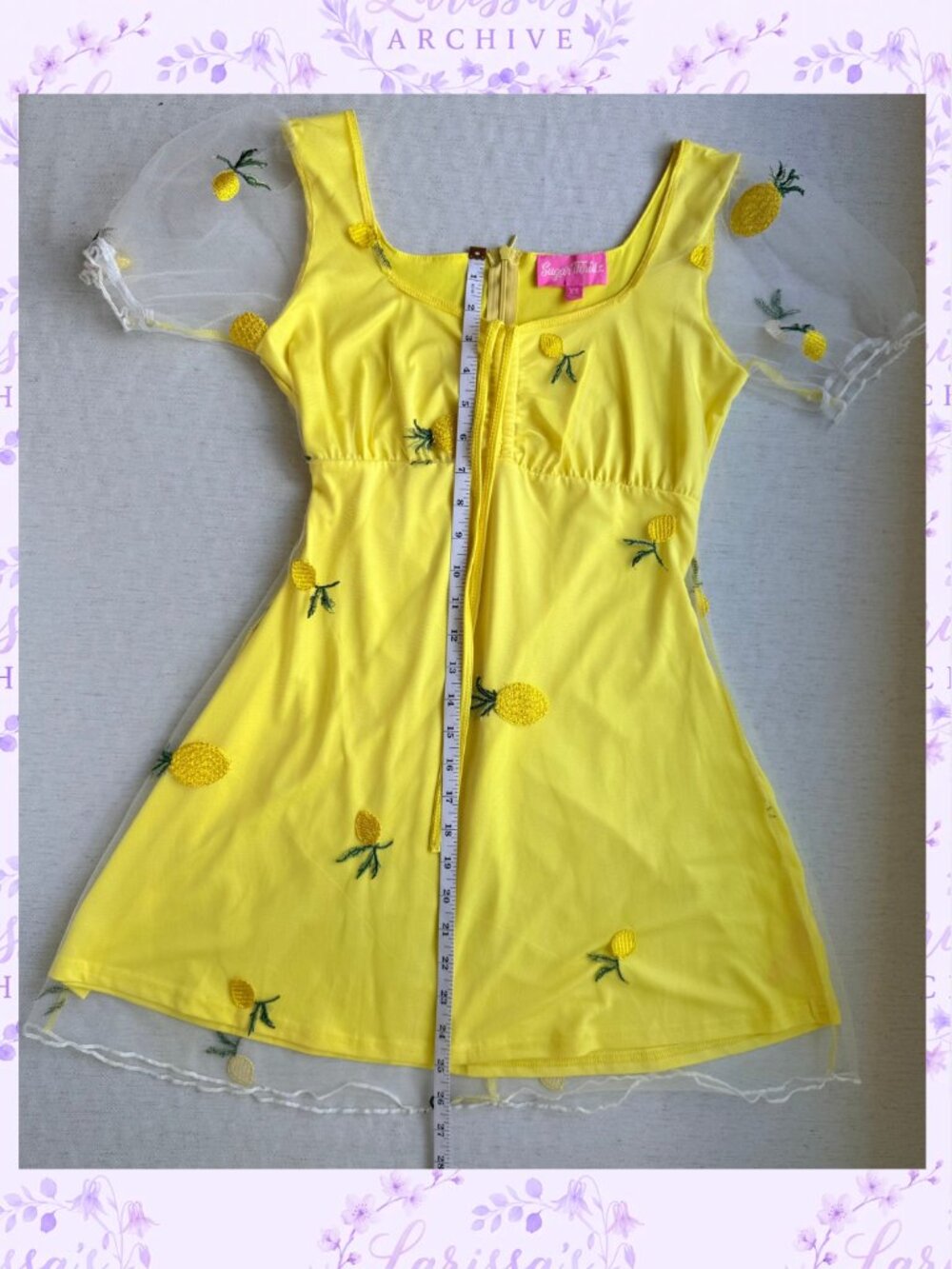 Sugar Thrillz by Dolls Kill I Got The Juice Embroidered Babydoll Dress | Size XS - Picture 9 of 16
